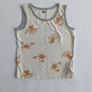Old Navy Cream and Gray Nautical Tank Top